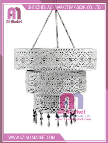 White Hollow Out Metal Lamp Shades LT1670