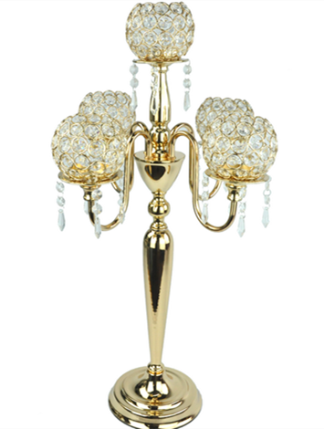 Five Arms Beaded Crystal Candelabra