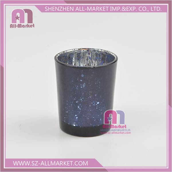 The starry sky glass candle cup plating black.jpg